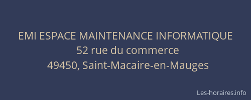 EMI ESPACE MAINTENANCE INFORMATIQUE