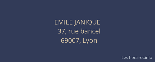 EMILE JANIQUE