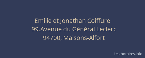 Emilie et Jonathan Coiffure
