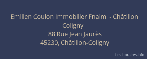 Emilien Coulon Immobilier Fnaim  - Châtillon Coligny