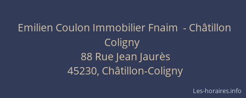 Emilien Coulon Immobilier Fnaim  - Ch&acirc;tillon Coligny