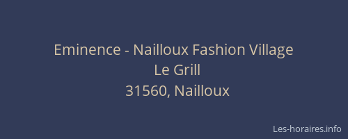 Eminence - Nailloux Fashion Village