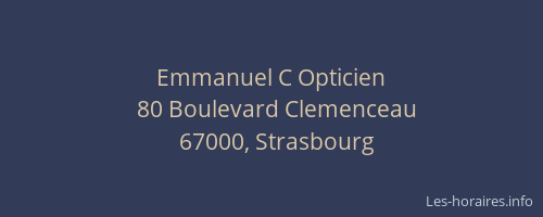 Emmanuel C Opticien