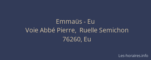 Emmaüs - Eu