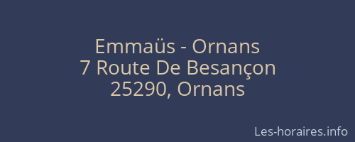 Emmaüs - Ornans