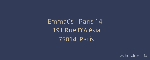 Emmaüs - Paris 14