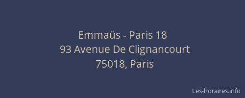 Emmaüs - Paris 18