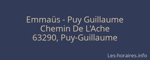 Emmaüs - Puy Guillaume