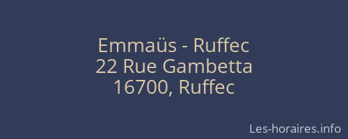 Emmaüs - Ruffec