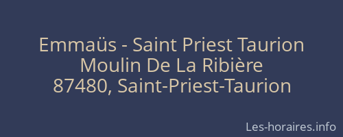 Emmaüs - Saint Priest Taurion