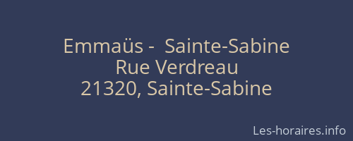 Emmaüs -  Sainte-Sabine
