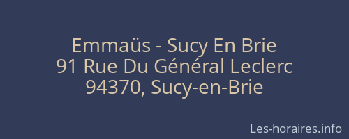 Emmaüs - Sucy En Brie