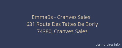 Emmaüs - Cranves Sales