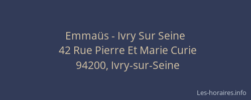 Emmaüs - Ivry Sur Seine