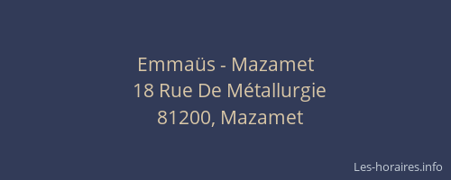 Emmaüs - Mazamet
