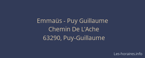 Emmaüs - Puy Guillaume
