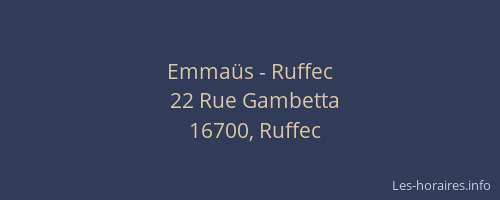 Emmaüs - Ruffec