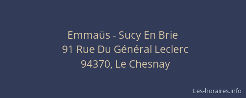 Emmaüs - Sucy En Brie
