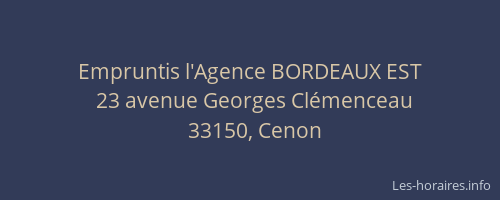 Empruntis l'Agence BORDEAUX EST