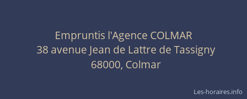 Empruntis l'Agence COLMAR