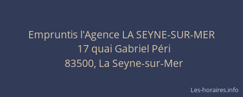 Empruntis l'Agence LA SEYNE-SUR-MER