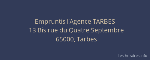 Empruntis l'Agence TARBES