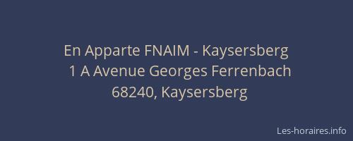 En Apparte FNAIM - Kaysersberg