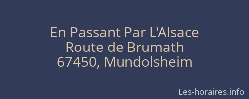 En Passant Par L'Alsace