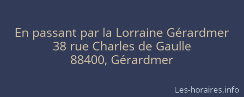 En passant par la Lorraine Gérardmer