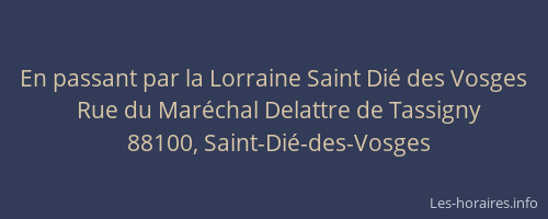 En passant par la Lorraine Saint Dié des Vosges
