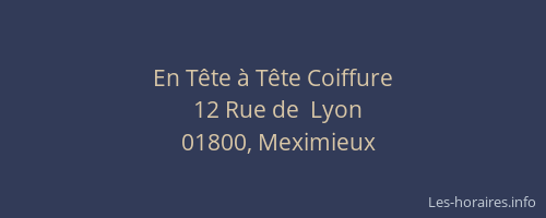 En Tête à Tête Coiffure