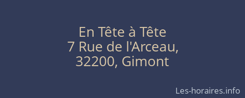 En Tête à Tête