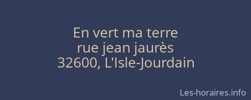 En vert ma terre