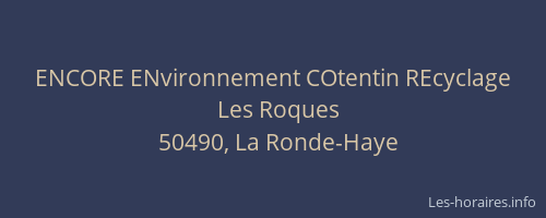 ENCORE ENvironnement COtentin REcyclage
