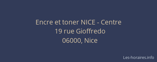 Encre et toner NICE - Centre