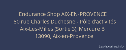 Endurance Shop AIX-EN-PROVENCE
