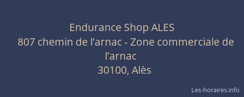 Endurance Shop ALES