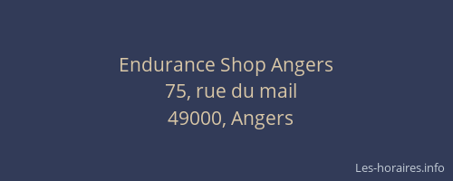 Endurance Shop Angers