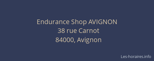 Endurance Shop AVIGNON