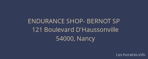 ENDURANCE SHOP- BERNOT SP