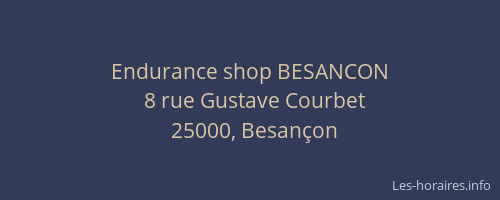 Endurance shop BESANCON