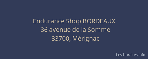 Endurance Shop BORDEAUX