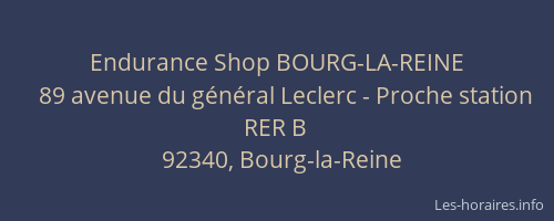 Endurance Shop BOURG-LA-REINE