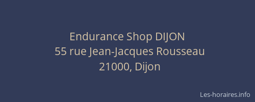 Endurance Shop DIJON