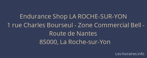 Endurance Shop LA ROCHE-SUR-YON