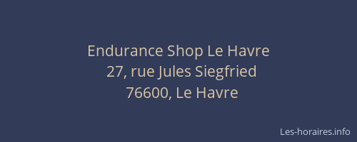 Endurance Shop Le Havre