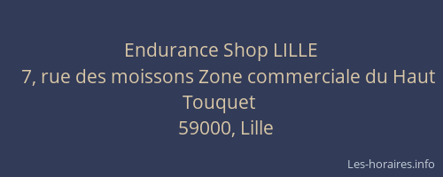 Endurance Shop LILLE