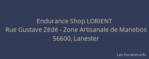 Endurance Shop LORIENT