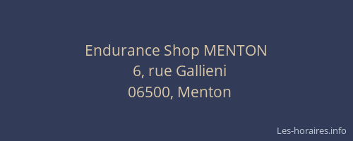Endurance Shop MENTON