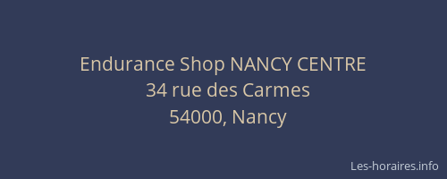 Endurance Shop NANCY CENTRE